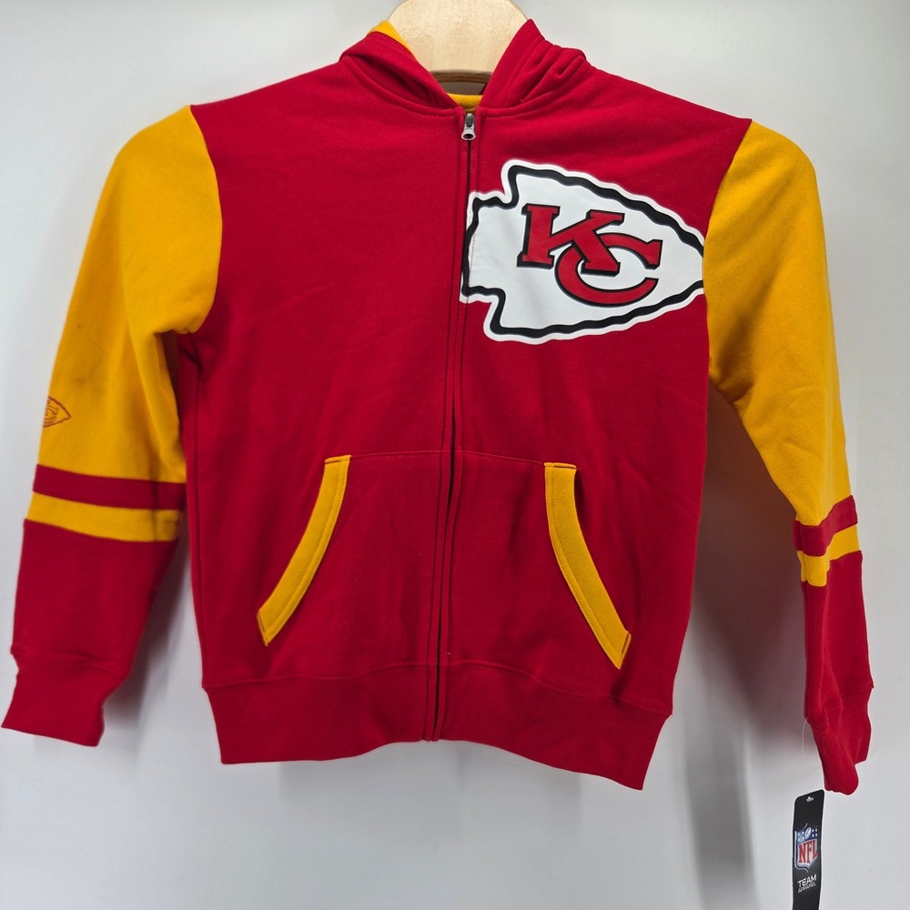 NFL Team Apparel Kansas City Chiefs Hoodie Youth Large 14/16 Red Yellow New